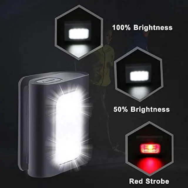 Alt view image 2 of 6 - Running Light, 2Pack Reflective Running Gear for Runners, USB Rechargeable LED Light, Clip on Running Lights with Runners and Joggers for Camping, Hiking, Running, Outdoor Adventure