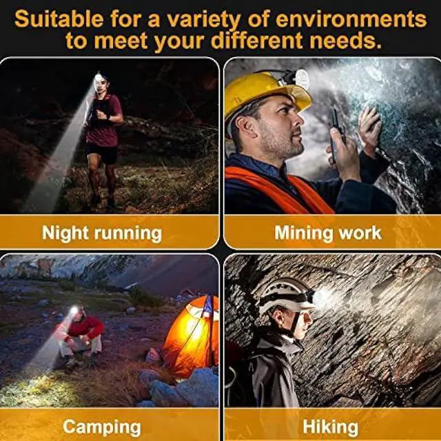 Alt view image 4 of 7 - Hunting friends Superbright LED Mining Headlight,High Lumen Rechargeable Miner Lamp Hard Hat with Power Supply Lights Mining lamp Waterproof Headlight KL6M.H Explosion Proof Cap for Outdoor