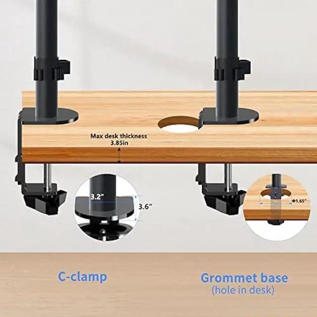 Alt view image 5 of 6 - Suptek Single LED LCD Monitor Desk Mount Heavy Duty Fully Adjustable Stand for 1 / One Screen up to 27 inch