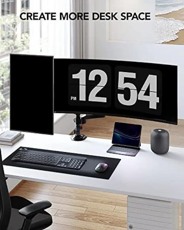 Alt view image 5 of 5 - HUANUO 13-32 Inch Dual Monitor Stand, Gas Spring Dual Monitor Mount, Monitor Stand 2 Monitors, Ergonomic Adjustable Tilt/Swivel/Rotate, Weight Max 20 lbs, VESA 75/100mm