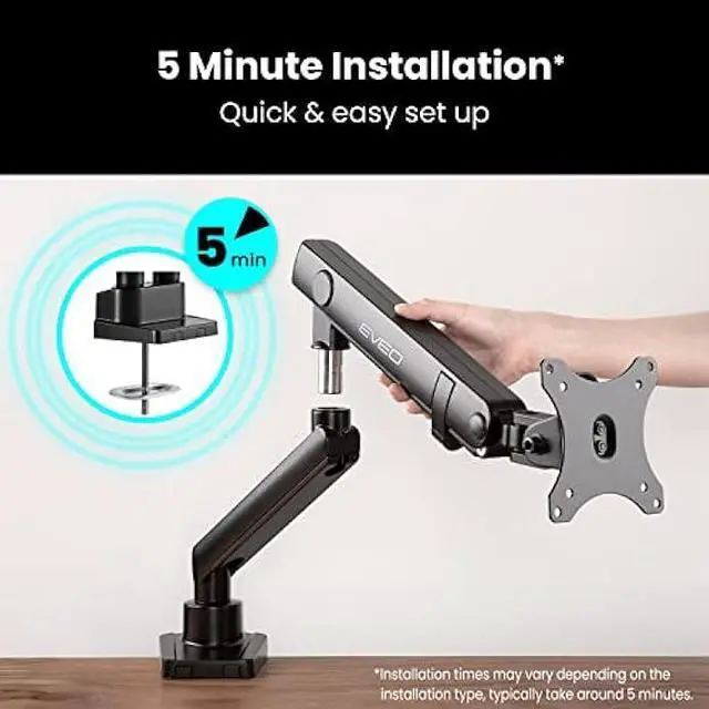 Alt view image 4 of 6 - EVEO Premium Single Monitor Mount - 17 to 32 inch Single Monitor Arm Desk Mount, Adjustable Spring Monitor Stand, VESA Monitor Mount for Computer Monitor Mount. Full Motion Swivel Monitor Arms Mount.
