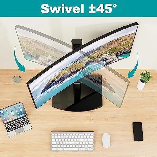 Alt view image 4 of 7 - MOUNT PRO Vertical Single Monitor Stand for Max 42 Inch/26.4lbs Ultrawide Computer Screen, Freestanding Monitor Desk Stand, Monitor Mount with Swivel, Tilt, Rotation, VESA Stand 75x75/100x100