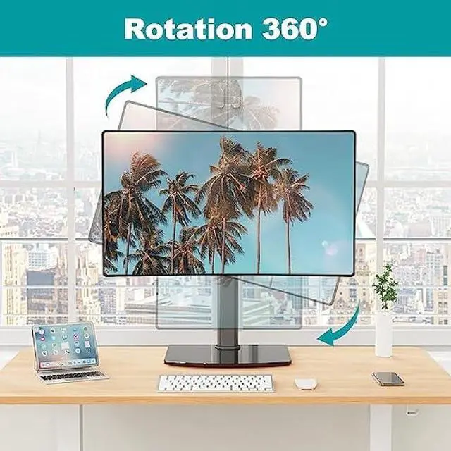 Alt view image 5 of 7 - MOUNT PRO Vertical Single Monitor Stand for Max 42 Inch/26.4lbs Ultrawide Computer Screen, Freestanding Monitor Desk Stand, Monitor Mount with Swivel, Tilt, Rotation, VESA Stand 75x75/100x100