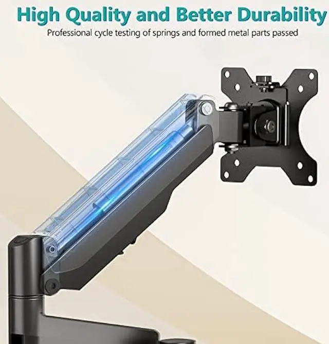 Alt view image 3 of 6 - WALI Dual Monitor Desk Mount, Gas Spring Mounts for 2 Monitors, up to 32 inch, 17.6lbs Weight Capacity, Adjustable Dual Monitor Stand up to 32 inch, 17.6lbs Weight Capacity (GSDM002), Black