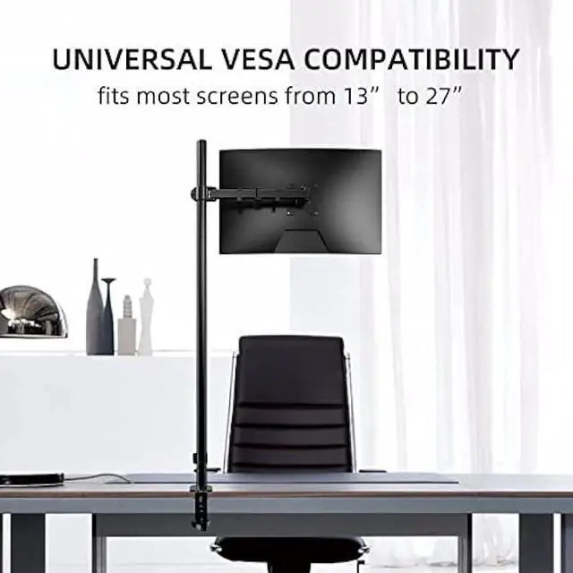 Alt view image 4 of 6 - Extra Tall Monitor Mount, Tall Monitor Mount, Tall Monitor Arm, Adjustable Monitor Arm, VESA Stand for 1 Screen, up to 47 inch Pole, Single Monitor Mount, Extra Long Single Monitor Stand