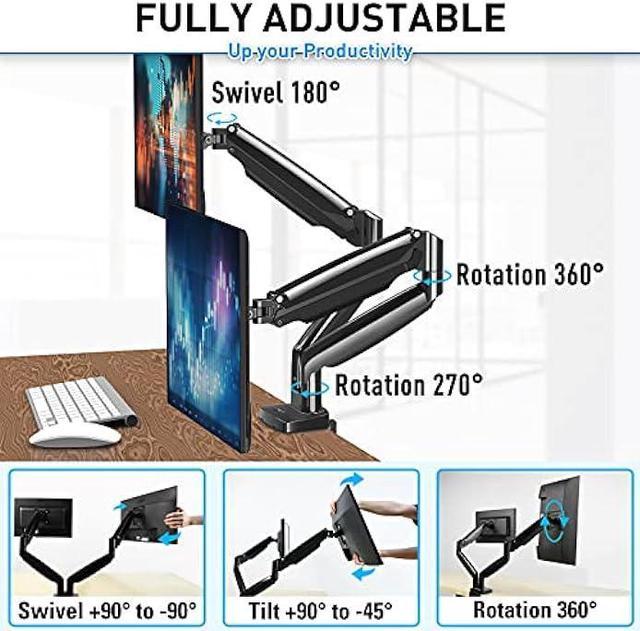 MOUNTUP Ultrawide Dual Monitor Desk Mount for 2 Computer Screen Max 35  Inch, Adjustable Gas Spring Double Monitor Arm, 6.6-30.9lbs Heavy Duty  Monitor