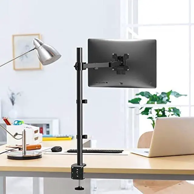 Alt view image 2 of 6 - WALI Monitor Arm Mount for Desk, Single Extra Tall Computer Desk Mount, Monitor Bracket Mount Stand Single, up to 32 inch, 22 lbs (M001XL), Black