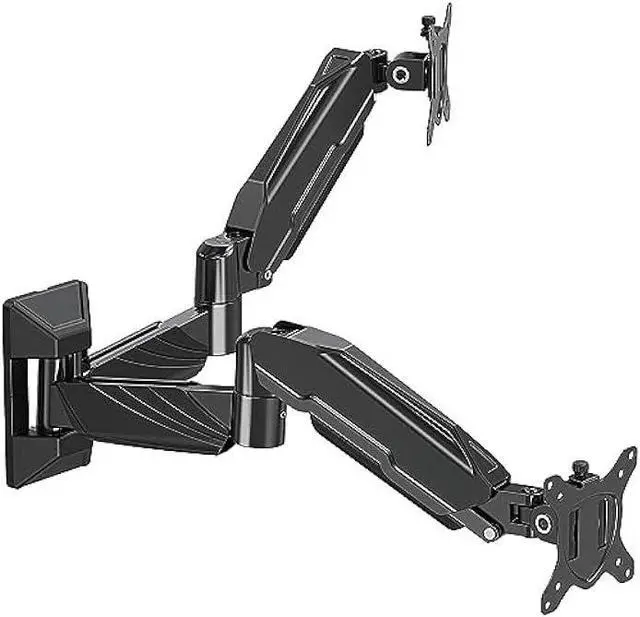 Main image of MOUNT PRO Dual Monitor Wall Mount for 2 Computer Screen up to 32 Inch, Gas Spring Double Monitor Arm Holds Up to 17.6lbs Each, Full Motion Adjustable Wall Monitor Mount, VESA Mount 75x75/100x100