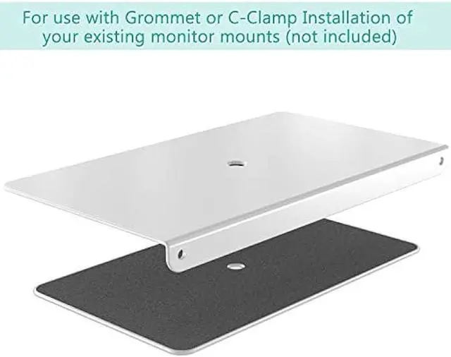 Alt view image 3 of 7 - WALI Computer Monitor Arm Clamp, C Bracket Clamp, Steel Reinforcement, for Most Monitor Mount Stand Grommet C Clamp Installation (CGRP-W), White