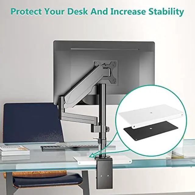 Alt view image 4 of 7 - WALI Computer Monitor Arm Clamp, C Bracket Clamp, Steel Reinforcement, for Most Monitor Mount Stand Grommet C Clamp Installation (CGRP-W), White