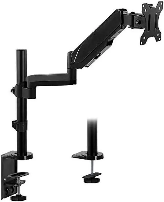 Alt view image 2 of 6 - Mount-It! Single Monitor Arm Mount | Desk Stand | Full Motion Height Adjustable Articulating Gas Spring Arm | Fits 19 21 24 27 29 30 32 Inch VESA Compatible Computer Screen | C-Clamp and Grommet Base