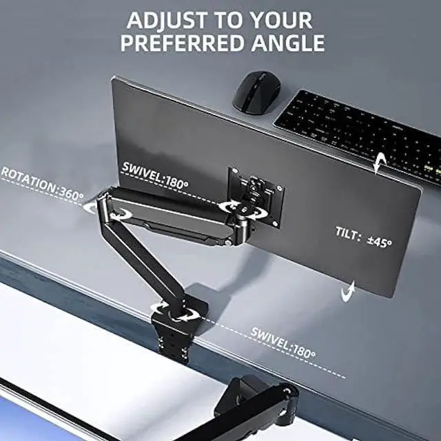 Alt view image 5 of 6 - HILLPORT 43 Ultrawide Monitor Arm Single Heavy Duty Desk Mount Computer Monitor Stand for 17 to 43 inch Adjustable Gas Spring Monitor, Screen up to 30lbs with VESA 75x75mm or 100x100mm M7B