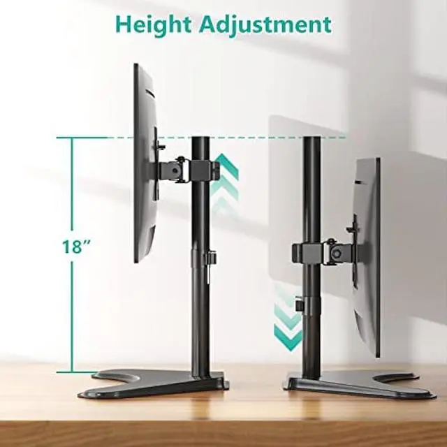 Alt view image 5 of 6 - WALI Single Monitor Stand, Adjustable Monitor Stand for One Screen up to 32inch, Universal Freestanding Monitor Stand for hp acer lg Monitor with monting Holes 75 to 100mm (MF001),Black