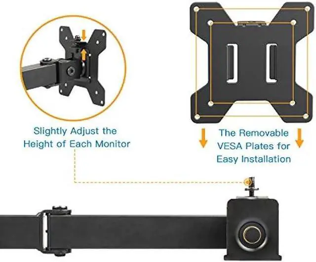 Alt view image 6 of 6 - HUANUO Quad Monitor Stand, 4 Monitor Stand for 13-27 inches Computer Screens with Full Articulation, Heavy Duty Monitor Desk Mount Fully Adjustable Holds up to 22LBS per Arm