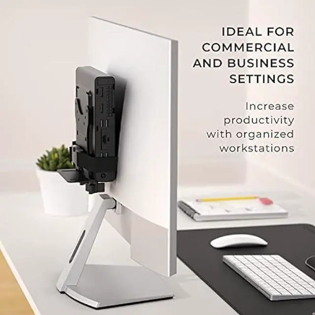 Alt view image 5 of 6 - HumanCentric Thin Client Mount Bracket | Mount a Mini PC or Computer to a VESA Monitor Arm or Stand, Pole, or Under Desk or Surface