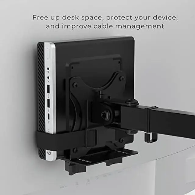 Alt view image 6 of 6 - HumanCentric Thin Client Mount Bracket | Mount a Mini PC or Computer to a VESA Monitor Arm or Stand, Pole, or Under Desk or Surface