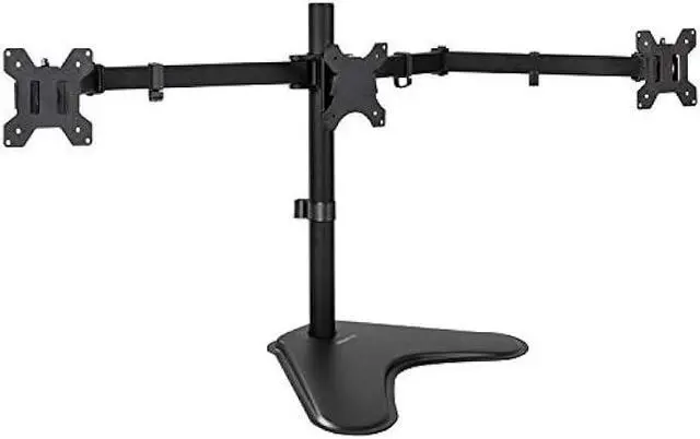 Main image of Mount-It! Triple Monitor Stand | 3 Monitor Stand Fits 19 20 21 22 23 24 Inch Computer Screens | Free Standing Base | Three Heavy Duty Full Motion Adjustable Arms | VESA Compatible
