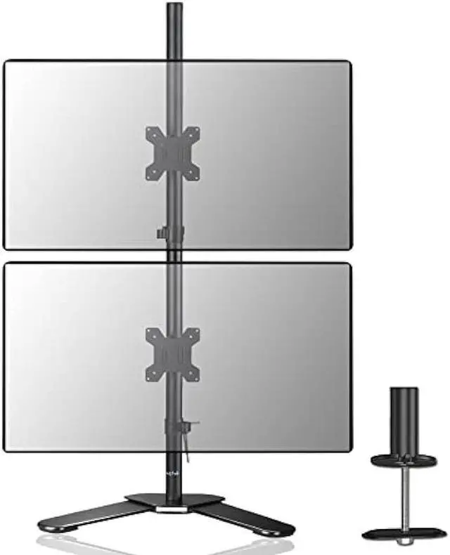 Main image of Suptek Dual LED LCD Monitor Stand up Free-Standing Desk Mount for 2 / Two Screens up to 27 inch Extra Tall 31.5 inch Pole Heavy Duty Fully Adjustable Stand Vertical Array (ML6802)