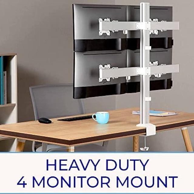 Stand Steady 6 Monitor Mount Desk Setup - Heavy-Duty Height Adjustable  Monitor Stand, Swivel Arm with Clamp-On Base, 6 Screen VESA Mount Fits Most