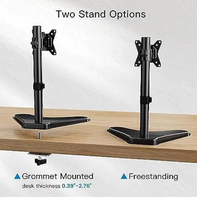 Alt view image 6 of 6 - HUANUO Single Monitor Stand, Free Standing Monitor Desk Stand for 13 to 32 Computer, Height Adjustable Monitor Mount Full Motion Swivel VESA 75x75mm/100x100mm Heavy Duty Steel Base up to 17.6 lbs