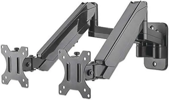 Main image of Universal Gas Spring Dual Monitor Wall Mount Two Gas-Spring Jointed Arms, Supports Two 17 to 32 TV Or Monitors up to 8 Kg (17.64 Lbs.) Model Number 461627