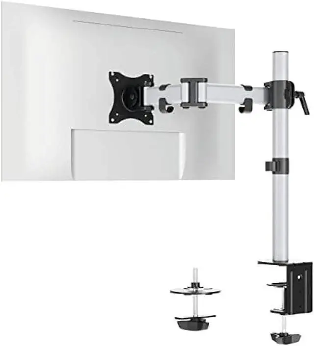 Alt view image 2 of 6 - Durable Monitor Mount Select for 1 Screen - Monitor Stand with Clamp for Desks - VESA 75/100 - for 21-27 Inch Screens - Ergonomic, Height Adjustable, Rotate & Tilt - Securely Holds Screens Upto 8KG