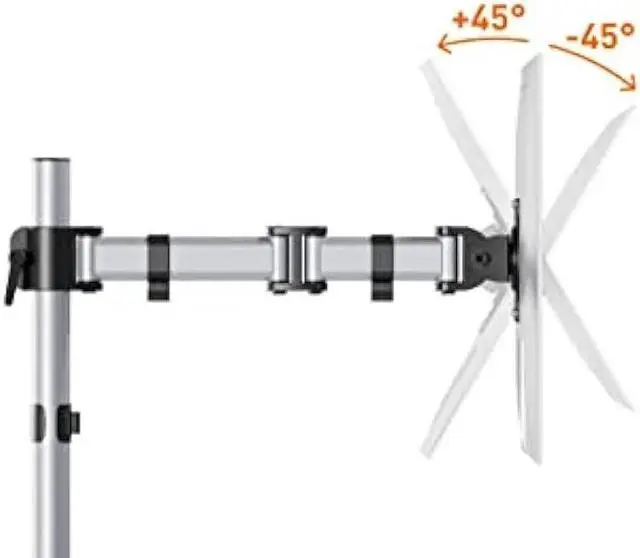 Alt view image 3 of 6 - Durable Monitor Mount Select for 1 Screen - Monitor Stand with Clamp for Desks - VESA 75/100 - for 21-27 Inch Screens - Ergonomic, Height Adjustable, Rotate & Tilt - Securely Holds Screens Upto 8KG