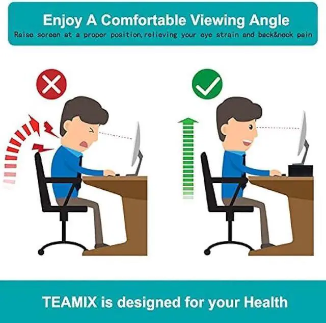 Alt view image 7 of 7 - TEAMIX 2 Tiers Desktop Monitor Stand Riser 20 Inch Printer Stand with Storage Small TV Riser Laptop Wooden Desk Organizer Shelf Bookshelf Maple (White+Maple, 2 Tiers)