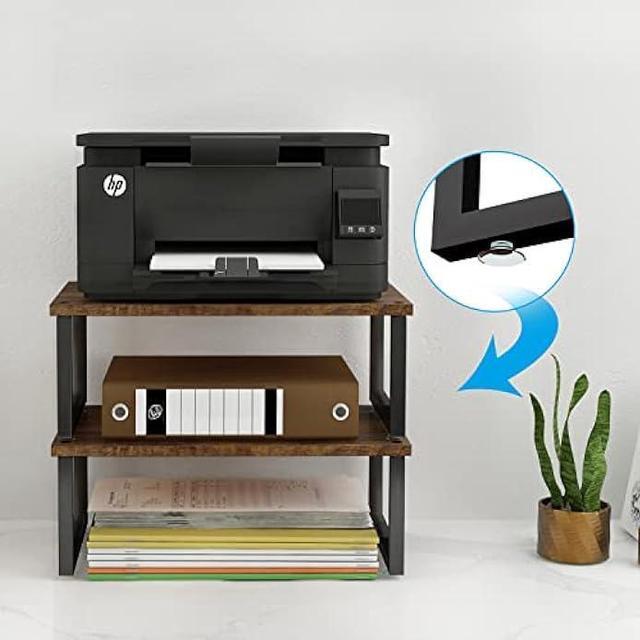 Alt view image 4 of 7 - Simple Trending 2-Pack Wooded Monitor Stand Riser, Desk Organizer Stand with Anti-Slip Suction Cup for Laptop, Computer, iMac, Pc, Antique Brown
