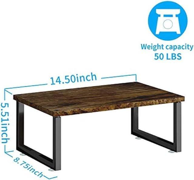 Alt view image 7 of 7 - Simple Trending 2-Pack Wooded Monitor Stand Riser, Desk Organizer Stand with Anti-Slip Suction Cup for Laptop, Computer, iMac, Pc, Antique Brown