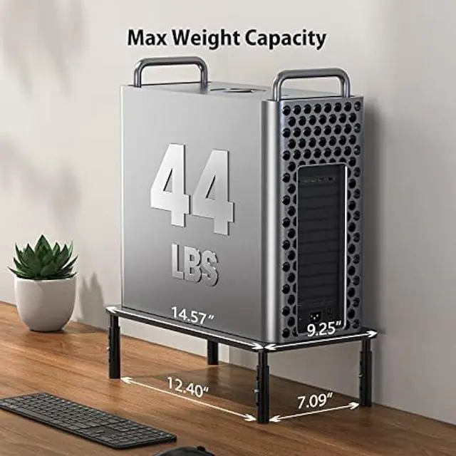 Alt view image 4 of 6 - LORYERGO Monitor Stand, Monitor Riser 3 Height Adjustable, Laptop Stand Desk With Metal Vented Platform, Computer Stand for Printer, Laptop, PC Tower, Laptop Stand for Office & Home