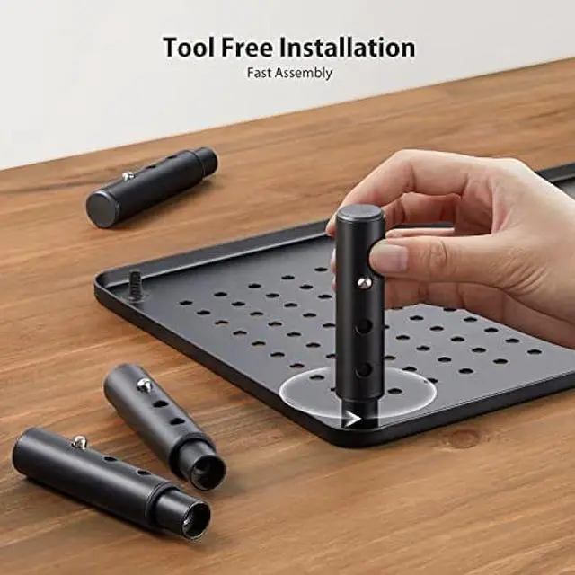 Alt view image 6 of 6 - LORYERGO Monitor Stand, Monitor Riser 3 Height Adjustable, Laptop Stand Desk With Metal Vented Platform, Computer Stand for Printer, Laptop, PC Tower, Laptop Stand for Office & Home