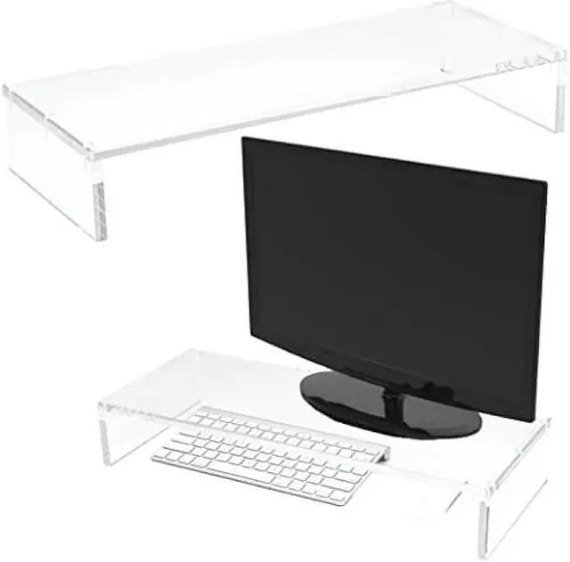 Main image of Mammoth DuraClear Acrylic Monitor Stand for Desk - 3 Elevation at 20 Wide - Elevate & Organize Your Workspace with Durable Desk Accessories