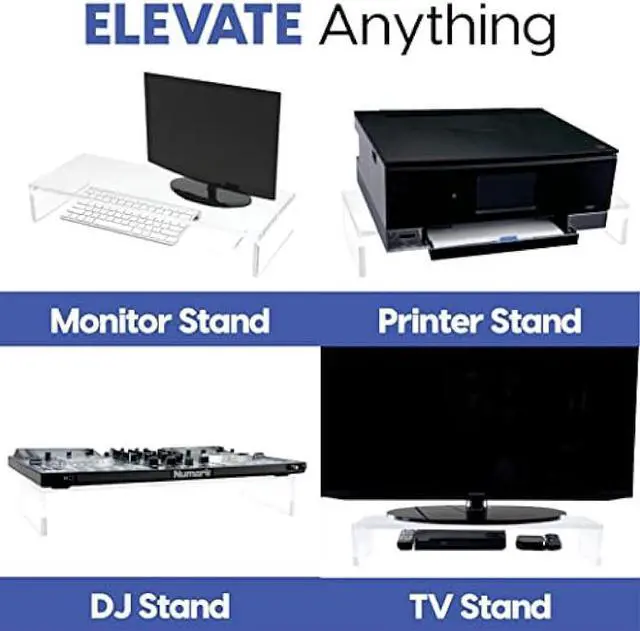 Alt view image 6 of 6 - Mammoth DuraClear Acrylic Monitor Stand for Desk - 3 Elevation at 20 Wide - Elevate & Organize Your Workspace with Durable Desk Accessories