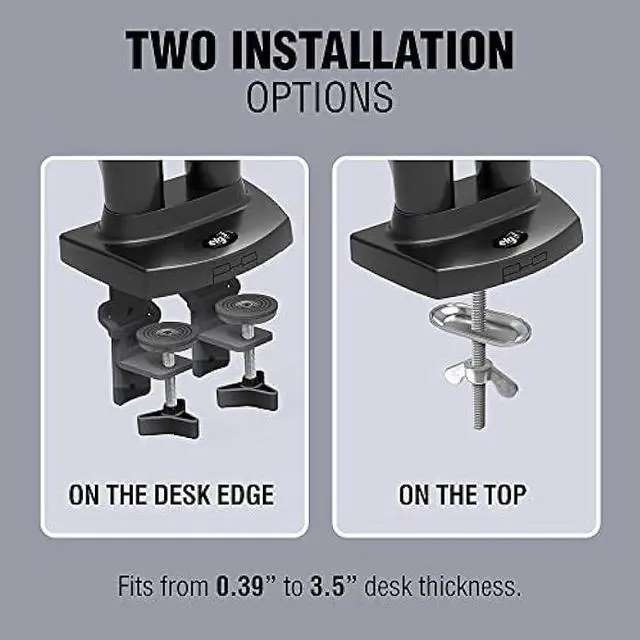Alt view image 7 of 7 - ELG Full Motion Swivel Dual Monitor Desk Mount Stand Gas Spring for Two Screens 17 to 35'' (4.4lbs to 19.8lbs Load for Each Display), Computer Monitor Stand F160N, Black