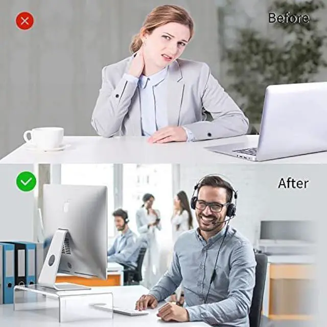 Alt view image 5 of 7 - Beimu Acrylic Monitor Stand Riser Acrylic Laptop Stand Riser PC Holder for 10-36 Notebook and Monitor, Clear Computer Monitor Stand for Desk White Laptop Stand for Desk Compatible with iMac MacBook