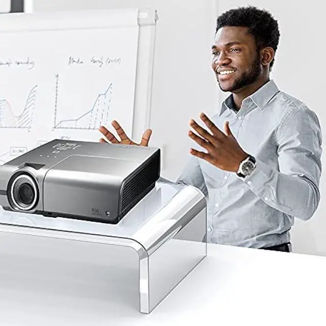 Alt view image 7 of 7 - Beimu Acrylic Monitor Stand Riser Acrylic Laptop Stand Riser PC Holder for 10-36 Notebook and Monitor, Clear Computer Monitor Stand for Desk White Laptop Stand for Desk Compatible with iMac MacBook