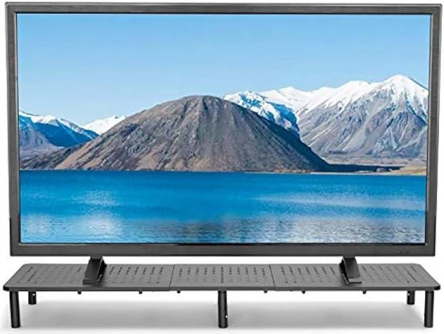 Alt view image 5 of 5 - Husky Mounts Large Dual Monitor Stand Riser, Adjustable Legs, 39 x 9.25 x 5.5 Max Height, Matte Black Steel