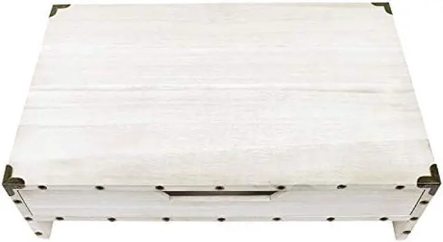Alt view image 4 of 6 - Ikee Design Wooden Monitor Stand Riser with Drawer,Wood Desktop Stands for Laptop Computer/TV/PC, Wood Clutter-Free Desk Stand with Storage Organizer, 16 1/2 W x 10 1/4 D x 5 1/8 H, White