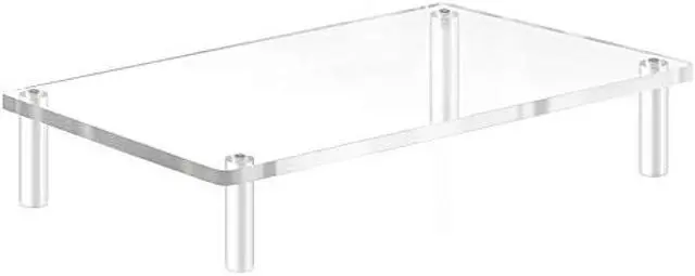 Main image of Yestbuy Acrylic Monitor Stand Riser, Clear Computer Monitor Riser, Desktop Organizer Stand for Office Accessories, Printer, Notebook, and All Flat Screen Display, Ergonomic Monitor Riser Stand