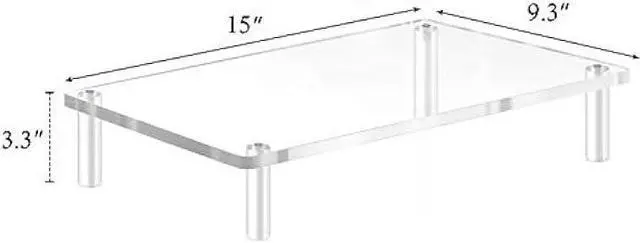 Alt view image 6 of 7 - Yestbuy Acrylic Monitor Stand Riser, Clear Computer Monitor Riser, Desktop Organizer Stand for Office Accessories, Printer, Notebook, and All Flat Screen Display, Ergonomic Monitor Riser Stand