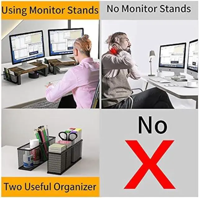 Alt view image 6 of 7 - WESTREE Monitor Stand Riser with Storage, Desktop Computer Monitor Stand, Multi-Purpose Desk Organizer Shelf for Laptop Computer PC