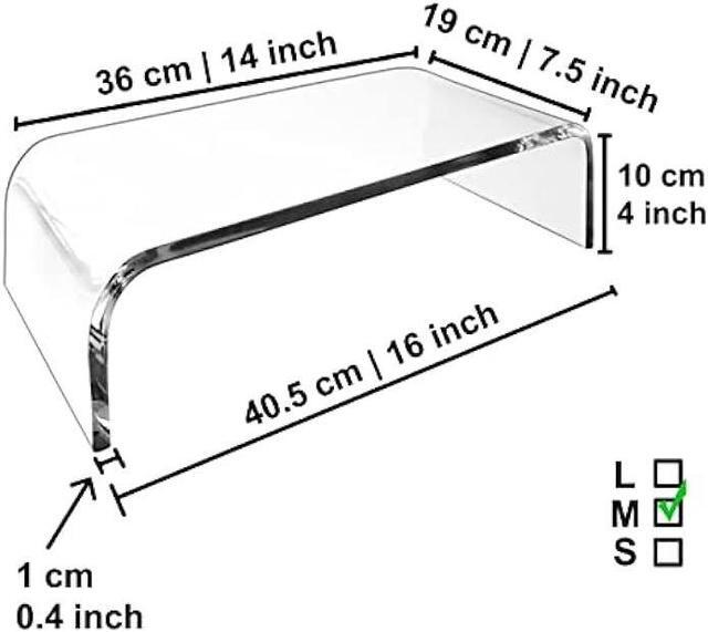 Alt view image 4 of 7 - AMT Premium Acrylic Clear Monitor Stand Laptop/PC/Multimedia Monitor Riser for Home Office