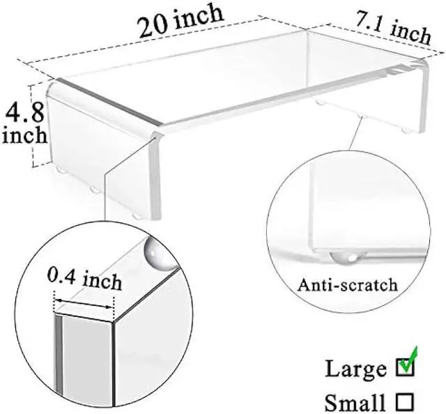 Alt view image 3 of 6 - Anti-Cat keyboard cover, laptop keyboard covers cat proof, clear keyboard protector, PC Desk Stand for Keyboard Storage acrylic Monitor Stand Riser and Laptop Stand Riser (20/7.1/4.8)