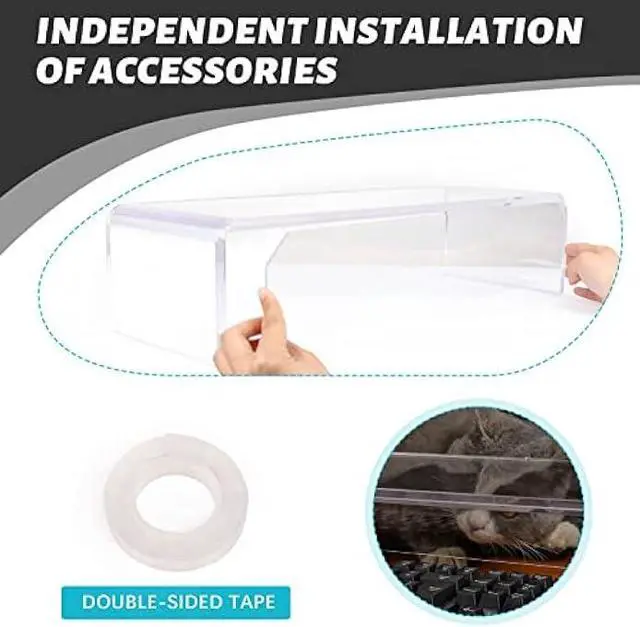 Alt view image 5 of 6 - Anti-Cat keyboard cover, laptop keyboard covers cat proof, clear keyboard protector, PC Desk Stand for Keyboard Storage acrylic Monitor Stand Riser and Laptop Stand Riser (20/7.1/4.8)