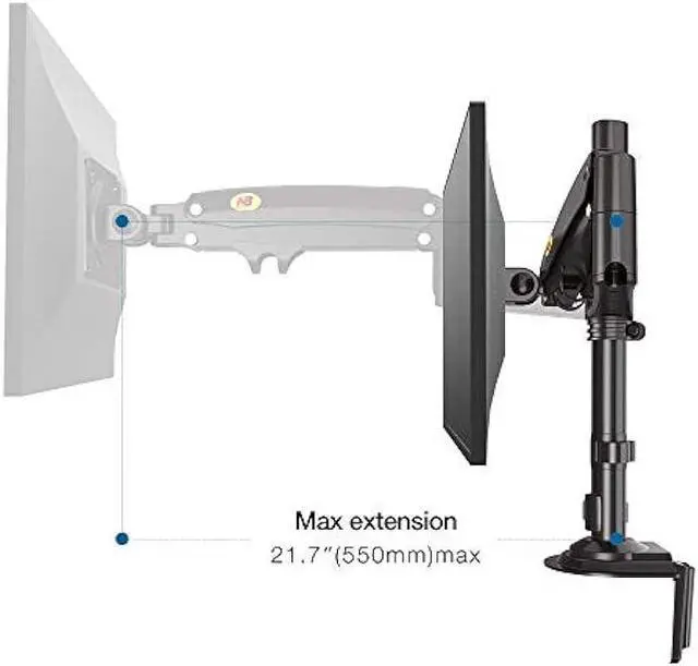 Alt view image 5 of 6 - NB North Bayou Monitor Desk Mount Long Arm for 22''-35''Monitors from 4.4 to 26.4lbs Ultra Wide Full Motion Swivel Height Adjustable Monitor Stand H100-B