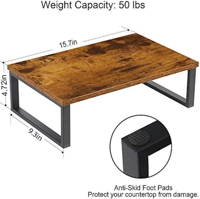 Alt view image 2 of 6 - NORCEESAN Monitor Stand Riser 2 Pack Laptop Stand Riser Holder Wood Computer Stands Vintage Tabletop Storage Organizer Shelf for Notebook PC Printer Lift Stands TV Risers Wooden Desk Organizers Brown