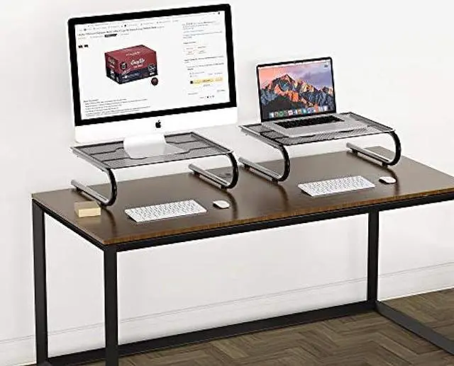 Alt view image 3 of 4 - 2 Pack - SimpleHouseware Mesh Monitor Stand Riser
