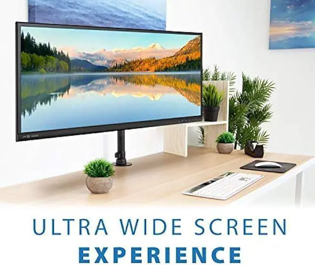 Alt view image 2 of 6 - Mount-It! UltraWide Monitor Mount and TV Desk Mount | Heavy-Duty Height and Tilt Adjustable Monitor Stand for Screens up to 42 | VESA 75x75mm  200x200mm