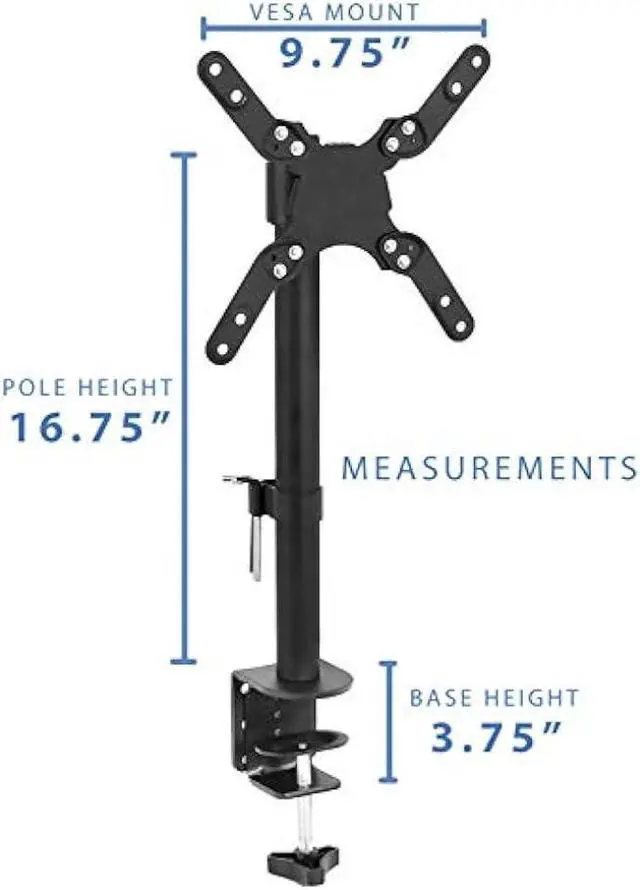 Alt view image 5 of 6 - Mount-It! UltraWide Monitor Mount and TV Desk Mount | Heavy-Duty Height and Tilt Adjustable Monitor Stand for Screens up to 42 | VESA 75x75mm  200x200mm